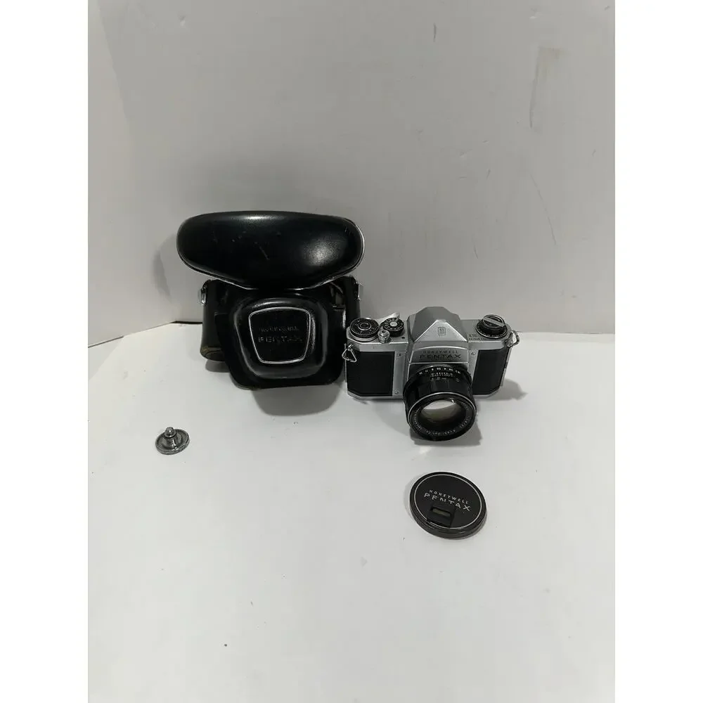 Honeywell Pentax H3 Film SLR Camera + Auto Takumar 55mm f/1.8/55 Lens +‎ Case